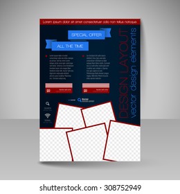 Business brochure. Editable A4 poster for design cover of magazine, education, presentation, website. Flyer template.