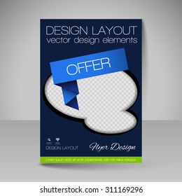Business brochure. Editable A4 poster for design cover of magazine, education, presentation, website. Flyer template.