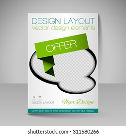 Business brochure. Editable A4 poster for design cover of magazine, education, presentation, website. Flyer template.