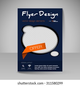 Business brochure. Editable A4 poster for design cover of magazine, education, presentation, website. Flyer template.