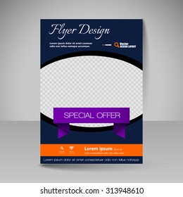 Business brochure. Editable A4 poster for design cover of magazine, education, presentation, website. Flyer template.