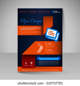 Business brochure. Editable A4 poster for design cover of magazine, education, presentation, website. Flyer template.