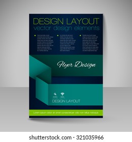Business brochure. Editable A4 poster for design cover of magazine, education, presentation, website. Flyer template.