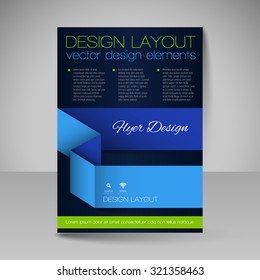 Business brochure. Editable A4 poster for design cover of magazine, education, presentation, website. Flyer template.