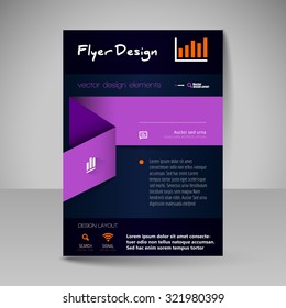 Business brochure. Editable A4 poster for design cover of magazine, education, presentation, website. Flyer template.