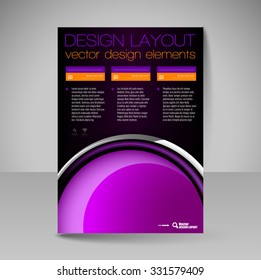 Business brochure. Editable A4 poster for design cover of magazine, education, presentation, website. Flyer template.