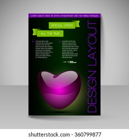 Business brochure. Editable A4 poster for design cover of magazine, education, presentation, website. Flyer template.