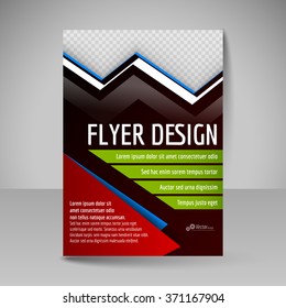 Business brochure. Editable A4 poster for design cover of magazine, education, presentation, website. Flyer template. Red and green colors.
