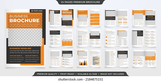 plantilla editable de folleto de negocios con un estilo minimalista y moderno para el informe anual