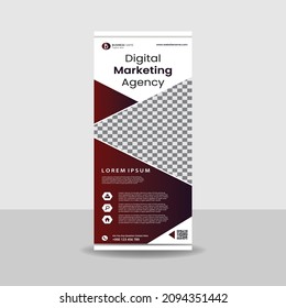 business brochure flyer Corporate Roll Up Banner design print Template eps file modern publication x-banner and flag-banner, layout in rectangle size.