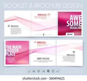 Business brochure, flyer and cover design layout template with smoke lines background. Vector illustration.