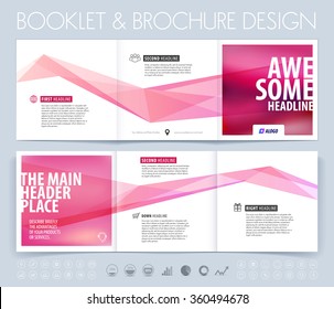 Business brochure, flyer and cover design layout template with polygonal background. Vector illustration.