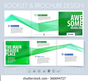 Business brochure, flyer and cover design layout template with polygonal background. Vector illustration.