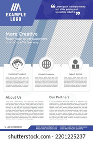 Diseño de folleto comercial a4. Ilustración del vector