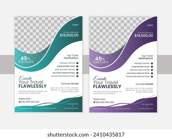 Business brochure flyer design a4 template. Vector illustration. Medical, travel, real estate flyer tamplate.