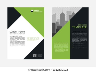Business brochure flyer design, cover modern layout, annual report, poster, leaflet, print in A4 size with geometric shapes. Template for science, market, technology, business etc. Vector illustration