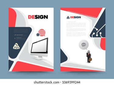 Business brochure flyer design layout template in A4 size, with stock illustration