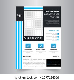 Business brochure flyer design layout template in A4 size, with Abstract  background,brochure cover design layout space for photo background, vector illustration template