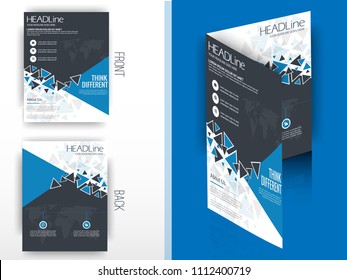 Business brochure flyer design layout template in A4 size,Multipurpose template with cover, back and inside pages.