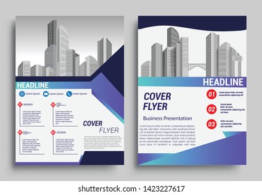 Business brochure flyer design layout template in A4 size, report, poster, flyer background with geometric background