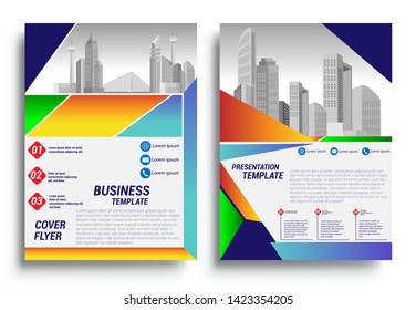 Business brochure flyer design layout template in A4 size, report, poster, flyer background with geometric background