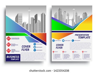 Business brochure flyer design layout template in A4 size, report, poster, flyer background with geometric background