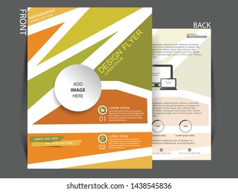business brochure flyer design layout template in A4 size, with blur background, vector eps10.