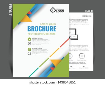 business brochure flyer design layout template in A4 size, with blur background, vector eps10.