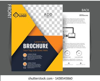 business brochure flyer design layout template in A4 size, with blur background, vector eps10.