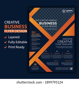 business brochure flyer design layout template A4, blur background, Template vector design for Magazine, Poster, Corporate Presentation, Portfolio, Flyer infographic, layout modern with orange color