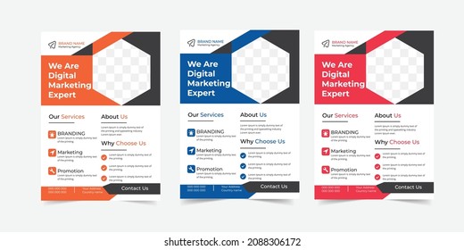 business brochure flyer design layout template A4, blur background, Template vector design for Magazine, Poster, Corporate Presentation, Portfolio, Flyer infographic, layout modern in orange red