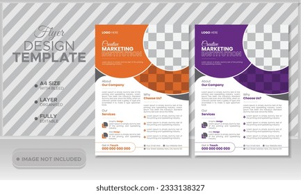business brochure flyer design layout template A4, Abstract creative corporate and business flyer, Easy to use and edit.