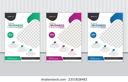 Business brochure flyer design layout template A4, Abstract creative corporate and business flyer, Easy to use and edit.