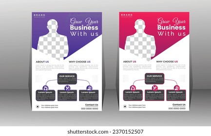  business brochure flyer design layout template A4, blur background, Template vector design for Magazine, Poster, Corporate Presentation.