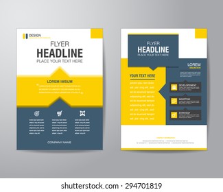 business brochure flyer design layout template in A4 size, with bleed, vector eps10.