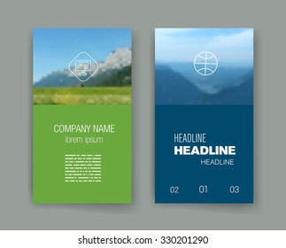 Business brochure flyer design layout template on blur background. Templates. Design Set of Web, Mail, Brochures. Mobile, Technology, and Infographic Concept. Modern flat and line icons. 