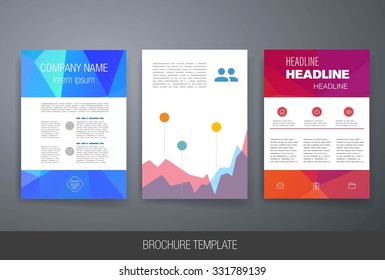 Business brochure flyer design layout template. Templates. Design Set of Web, Mail, Brochures. Mobile, Technology, and Infographic Concept. Modern flat and line icons. 