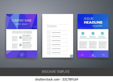 Business brochure flyer design layout template. Templates. Design Set of Web, Mail, Brochures. Mobile, Technology, and Infographic Concept. Modern flat and line icons. 