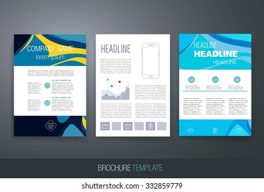 Business brochure flyer design layout template. Vector brochure design templates collection. Applications and Infographic Concept. Set of Flyer, Brochure Design Templates. 
