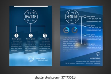 Business brochure flyer design layout template in A4 size, with blur background, vector eps10.