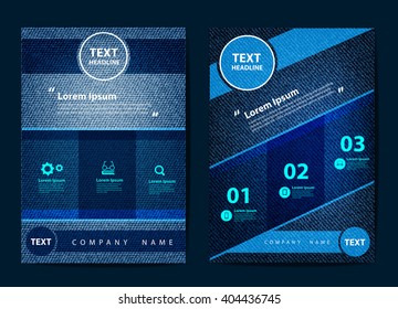 Business brochure flyer design layout template in A4 size, With texture of jeans background, Vector illustration modern design