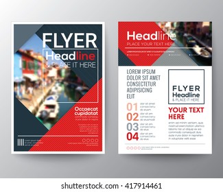 business brochure flyer design layout template with blur background