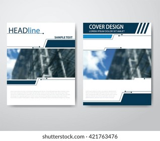 Business brochure flyer design layout template, annual report in blue color, layout in A4 size.