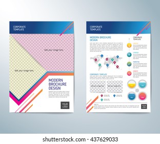 Business brochure flyer design layout template. Business brochure, flyer, magazine cover design template vector.layout education annual report A4 size.