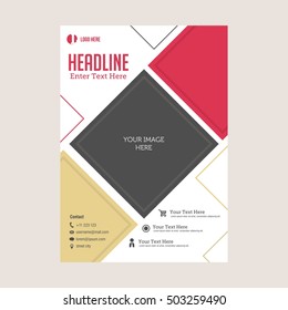 Business brochure flyer design layout template. Vector Illustration in size A4