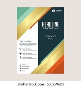Business brochure flyer design layout template. Vector Illustration in size A4