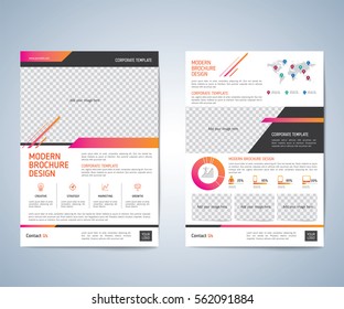 Business brochure flyer design layout template. Business brochure, leaflet, flyer, magazine cover design template vector.layout education annual report A4 size.