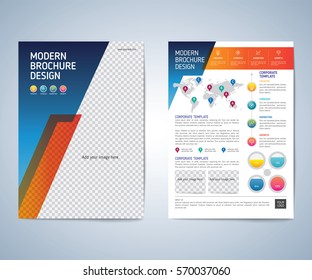 Business brochure flyer design layout template. Business brochure, leaflet, flyer, magazine cover design template vector.layout education annual report A4 size.
