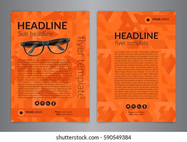 Business brochure flyer design layout template, size A4, with geometric pattern. Modern Backgrounds. Vector illustration.