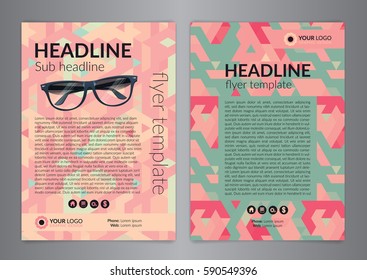 Business brochure flyer design layout template, size A4, with geometric pattern. Modern Backgrounds. Vector illustration.